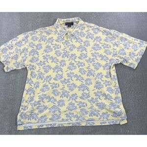 Byron Nelson Eleven Straight Men XXL Yellow & Blue Floral Golf‎ Polo Shirt